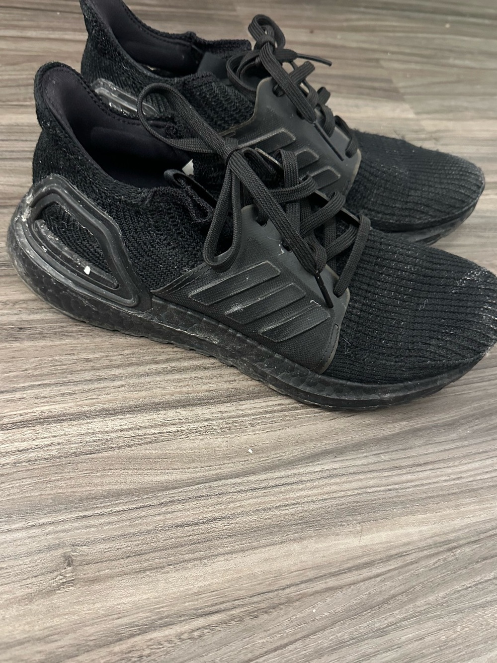 adidas Black Knit Lace-Up Running Sneakers